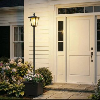 Farola Solar Exterior Negra