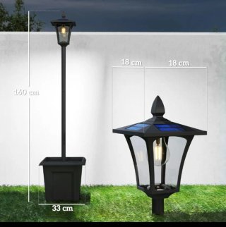 Farola Solar Exterior Negra