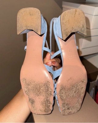 Slingback azzurra scamosciate traforate