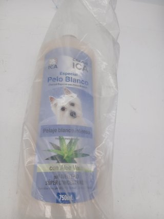 ICA CHPM21 Champú Especial Pelo Blanco con Aloe Vera para Perros, pH Neutro, Pelaje Blanco Intenso y