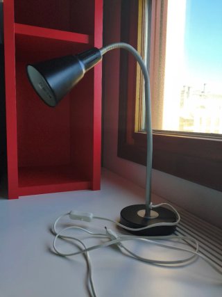 Lámpara de estudio flexible negra
