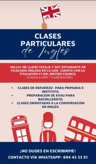 Clases particulares de inglés a domicilio/ online