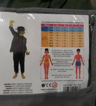 Disfraz Halloween niño Frankenstein 10-12 Años