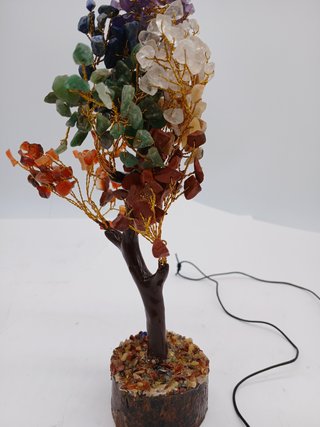 Tree of Life Natural Stones and Pendant 7 Chakra Healing Tree Lithotherapy Stones Spiritual Meditati