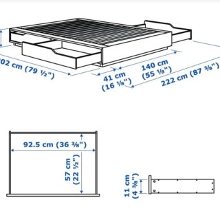 Somier IKEA Mandal 4 cajones