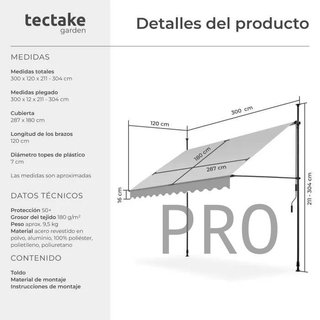 Toldo plegable para balcón