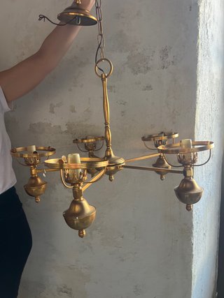 Lámpara colgante vintage dorada