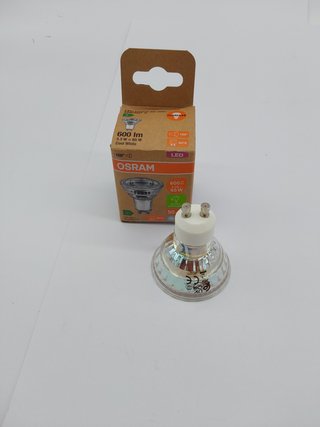 OSRAM Lámpara reflectora LED Energy Class PAR16 de 3,3 W, 600 lm, blanco frío (4000 K) de cristal si