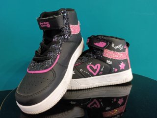 Scarpe alte Giardino d'oro nere e rosa