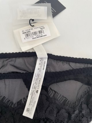 Perizoma Twinset in pizzo nero