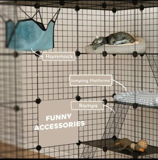 Jaula para gatos modular negra
