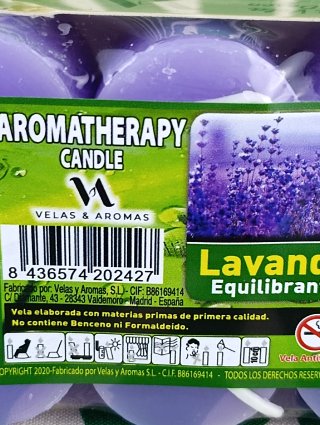 Pack 8 Velas Aromáticas Lavanda Equilibrante