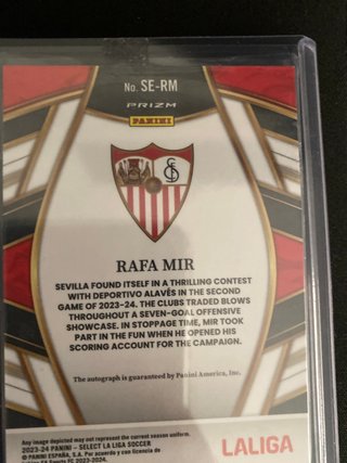 Carta Rafa Mir Sevilla FC Select Autografiada