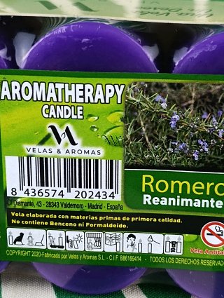 Pack 8 Velas Romero Aromaterapia