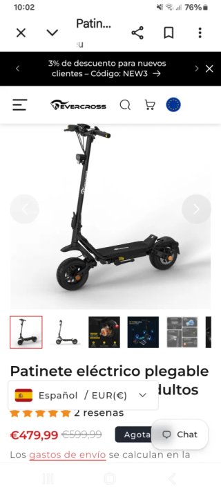 Patinete eléctrico plegable EVERCROSS