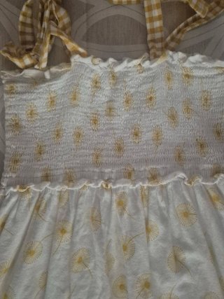 Vestido Niña Dadati Blanco y Mostaza Talla 12