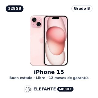 iPhone 15 128GB Rosa · Grado B · Libre