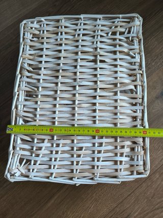 Cesta Mimbre Beige con Forro Tela