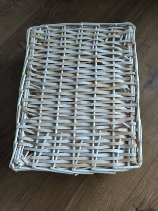 Cesta Mimbre Beige con Forro Tela