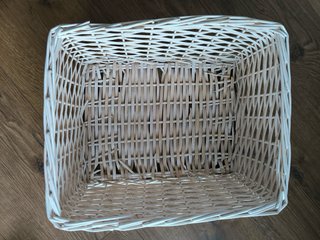 Cesta Mimbre Beige con Forro Tela