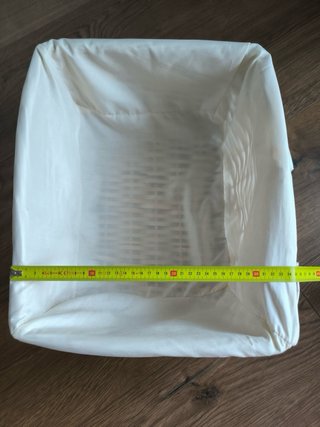 Cesta Mimbre Beige con Forro Tela