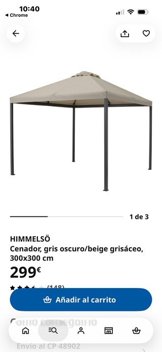 Pérgola Himmelsö Ikea Beige/Gris 300x300cm