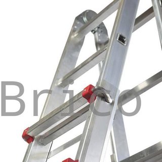 Escalera Telescópica Aluminio 3+3 Pestaña