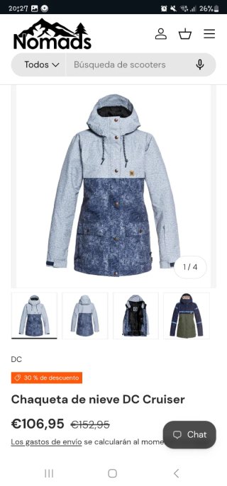 Chaqueta DC Snowboard Azul y Gris