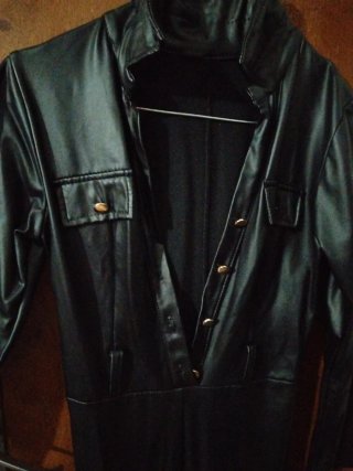 Mono polipiel negro talla S