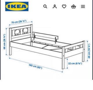 Cama infantil IKEA blanca con barrera