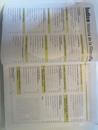 Historia de la filosofía, 2 Bachillerato