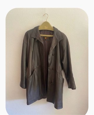 Chaquetón de piel marrón para señora
