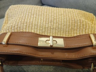 Bolso Mango de Rafia y Cuero Sintético