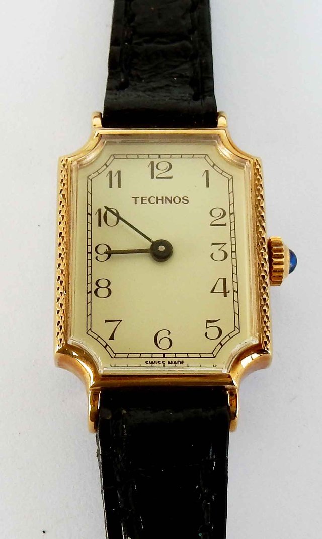 1506-Reloj TECHNOS-Swiss-señora-vintage-cuerda-NOS