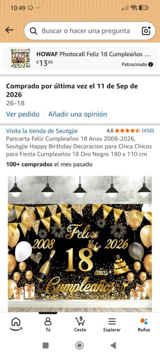 Pancarta Cumpleaños 18 Años