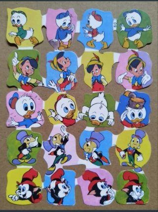 Lamina Cromos troquelados Disney 60.  Personajes