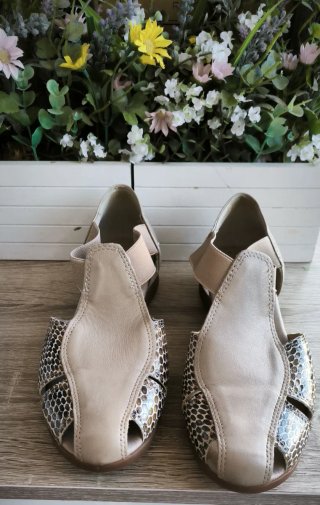 Sandalias Pitillos Beige Multicolor