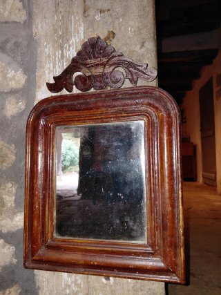 Espejo antiguo madera y cristal