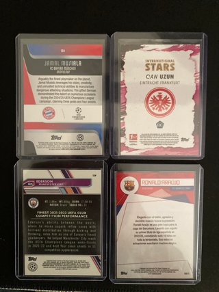 4 Cromos Fútbol Numerados Topps