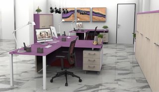Liquidación Muebles Oficina Beige/Morado