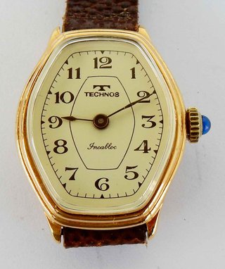 1508-Reloj TECHNOS-Swiss-señora-vintage-cuerda-NOS