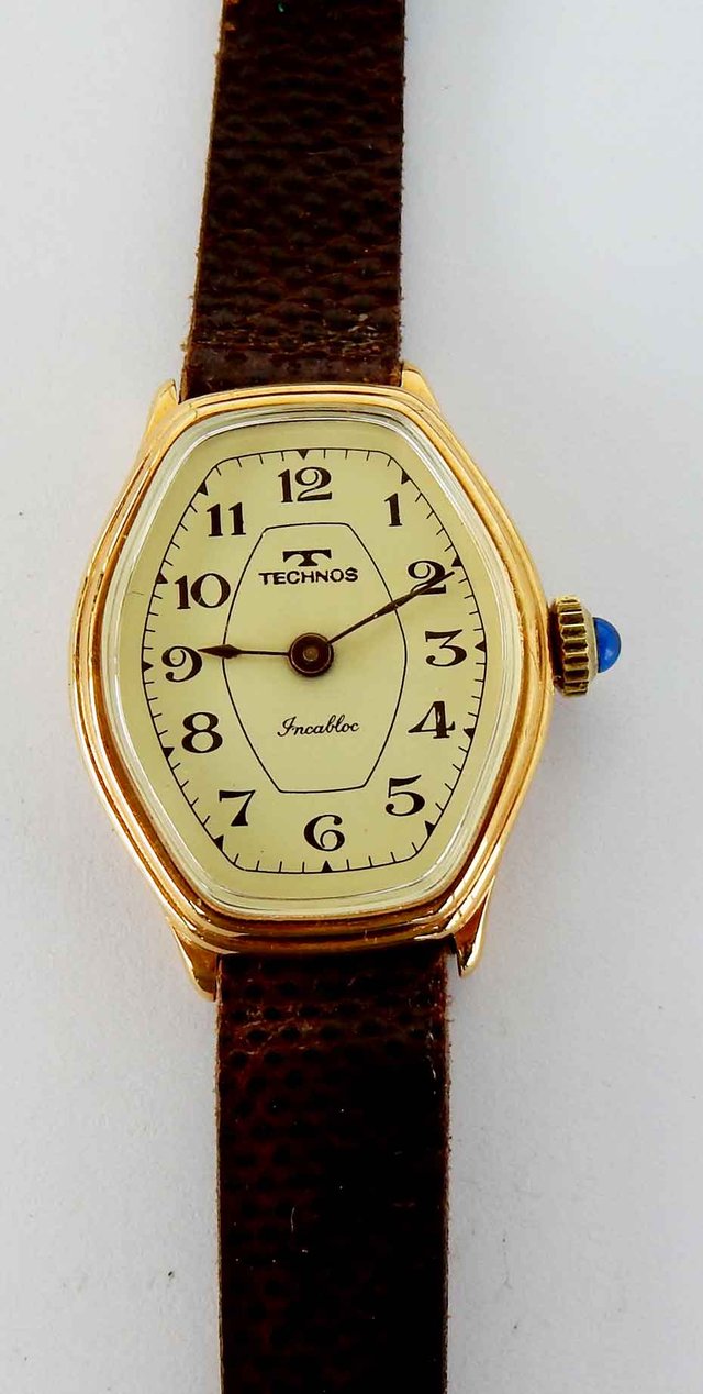 1508-Reloj TECHNOS-Swiss-señora-vintage-cuerda-NOS