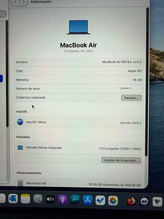 MacBook Air M3 16GB RAM 512GB SSD Azul