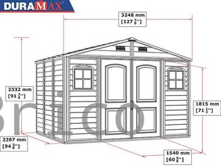 Caseta PVC Woodside 239x324x233 cm - Duramax