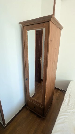 Armario de Madera de una puerta con espejo