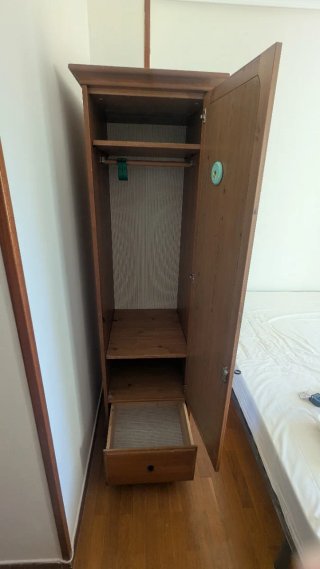 Armario de Madera de una puerta con espejo