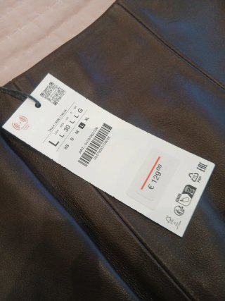 Falda midi Zara piel 100%