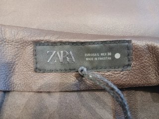 Falda midi Zara piel 100%
