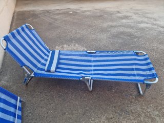 2 Tumbonas de playa plegables de aluminio