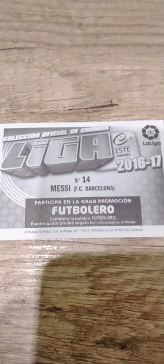 Tarjeta Messi 16-17 La Liga